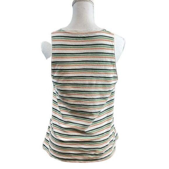 Madewell Women's Whisper Cotton V-Neck Tank Top Size S Roger Stripe J0646 - Picture 2 of 7